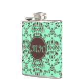 Flasques Vert brun chocolat élégant de menthe de damassé de (Gauche)