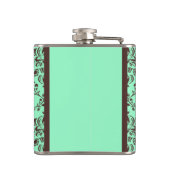 Flasques Vert brun chocolat élégant de menthe de damassé de (Dos)