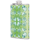 Flasques Vert et blanc Whimsical Romantique Coeurs motif (Gauche)