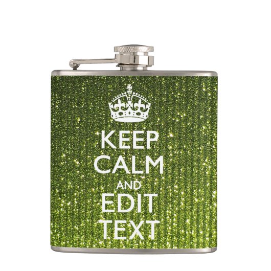 Flasques Vert olive Conserver Le Calme Avoir Votre Texte (Devant)