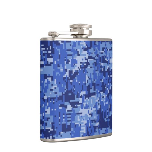 Flasques Vibrant Camo Camouflage numérique bleu texture (Droite)