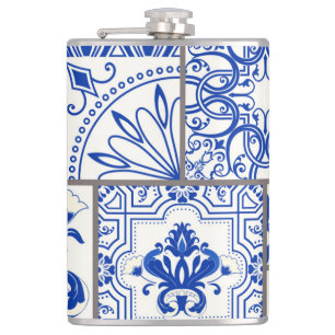 Flasques Victorian Majolica : Patchwork Tile Motif.