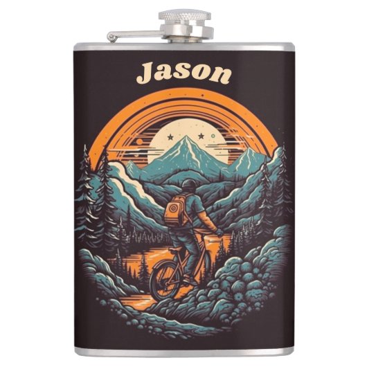 Flasques Vie cyclable, personnalisable rétro (Devant)