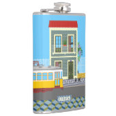 Flasques Vieille maison de Lisbonne avec chats et tramway j (Droite)