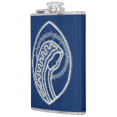 Flasques Vierge Marie, dentelle blanche, bleu marine (Gauche)