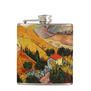 Flasques Vincent van Gogh - Paysage, Maison et Laboureur