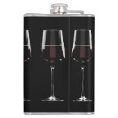 Flasques Vins avec vin rouge sur noir (Dos)