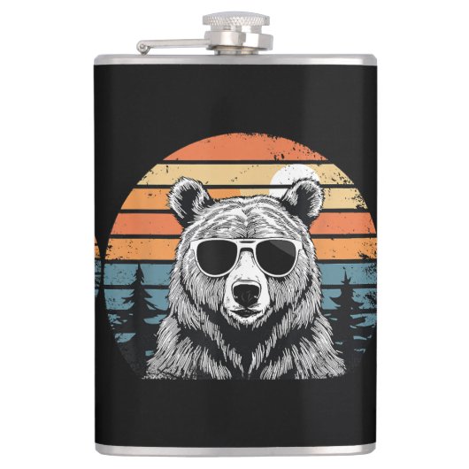 Flasques Vintage Bear with Sunglasses (Devant)