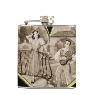 Flasques Vintage couple Romance, homme et femme amour