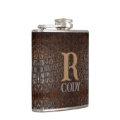 Flasques vintage crocodile brun alligator cuir (Droite)