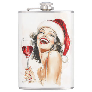 Flasques Vintage Holiday Cheer en Aquarelle
