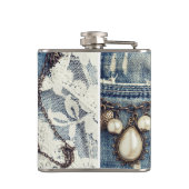 Flasques Vintage Jeans Victorian Monogram Whiskey Flask (Dos)