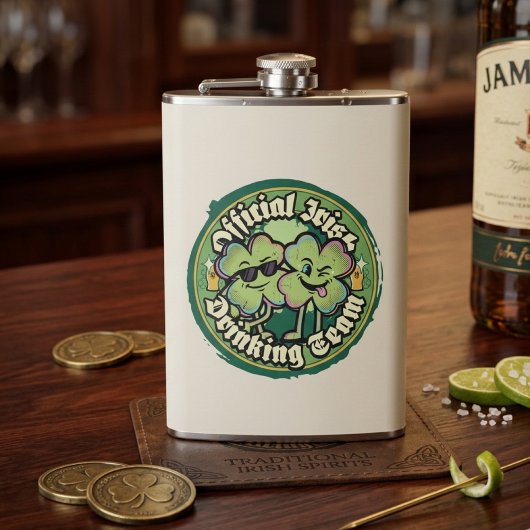 Flasques Vintage Official Irish Drinking Team St Paddys