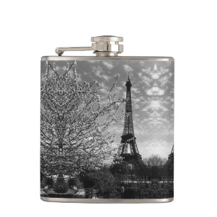 Flasques Vintage Paris Fontaine Chaillot Tour Eiffel nuit