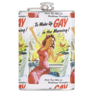 Flasques Vintage "Se réveiller gay"