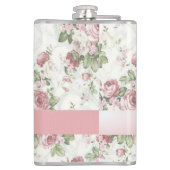 Flasques Vintage Shabby Chic Fleurs Personnalisées (Dos)