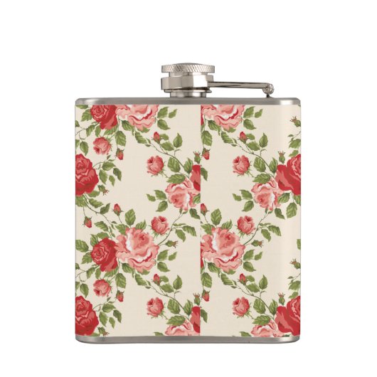 Flasques Vintage Shabby Chic Roses Pattern (Dos)