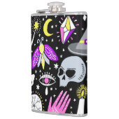 Flasques Vintage tartan brun-orange. (Gauche)