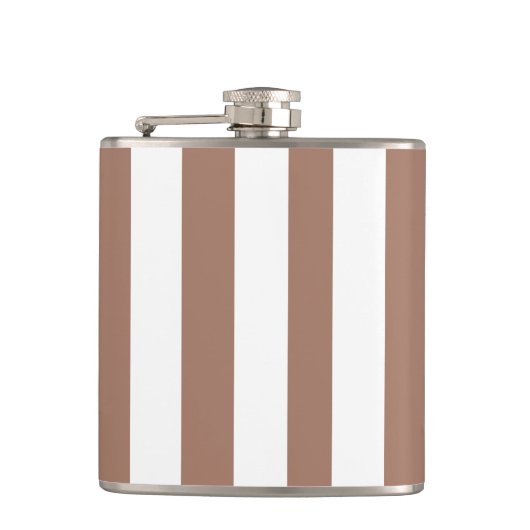 Flasques Vintages bandes verticales Mocha Mousse Blanc (Devant)