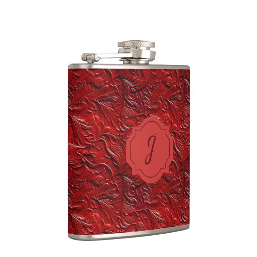 Flasques Vinyl En Cuir Rouge Profond Faux (Droite)
