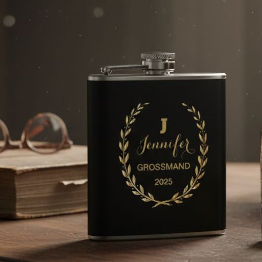 Flasques Vinyl flask with personalized black design 