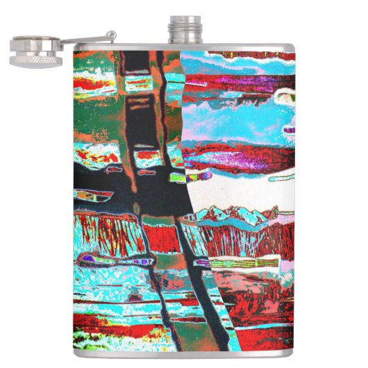Flasques Vinyl Wrapped Flask – Collapse Reflection Abstract (Ouvert)