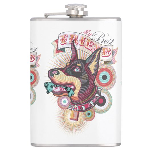 Flasques Vinyl Wrapped Flask – Urban Loyalty Doberman Art (Devant)