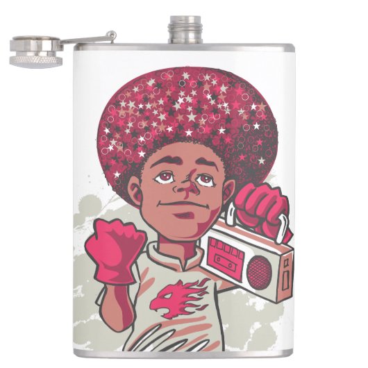 Flasques Vinyl Wrapped Flask – YOUTH Power Afro & Boombox  (Ouvert)