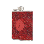 Flasques Vinyle de cuir faux tooled rouge profond (Gauche)