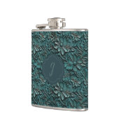 Flasques Vinyle de cuir faux tooled turquoise (Gauche)