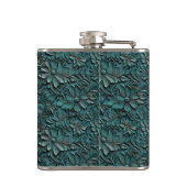 Flasques Vinyle de cuir faux tooled turquoise (Dos)