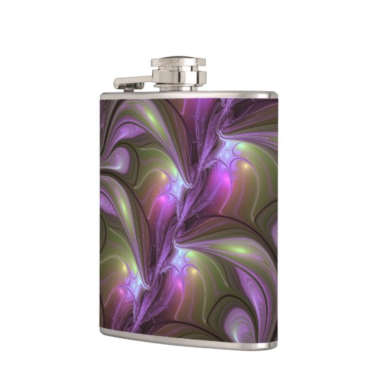 Flasques Violet Abstrait violet violet kaki fractal (Gauche)