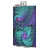 Flasques Violet Rencontre Turquoise Moderne Art Fractal Abs (Gauche)