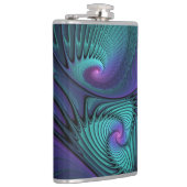 Flasques Violet Rencontre Turquoise Moderne Art Fractal Abs (Droite)