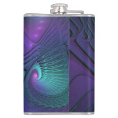 Flasques Violet Rencontre Turquoise Moderne Art Fractal Abs (Dos)