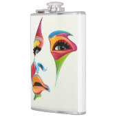 Flasques Visage Abstrait Couleur cool femmes art (Gauche)