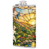 Flasques Vitrail Lys Papillons Soleil (Gauche)