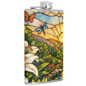 Flasques Vitrail Lys Papillons Soleil (Droite)