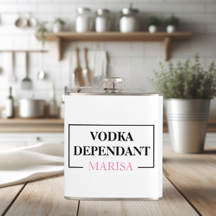 Flasques Vodka moderne femme à charge Citation rose amusan
