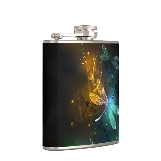 Flasques Vol de libellule verte lumineuse (Droite)