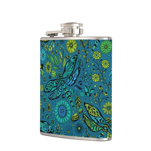 Flasques Voler, pilonner la libellule en bleu (Gauche)