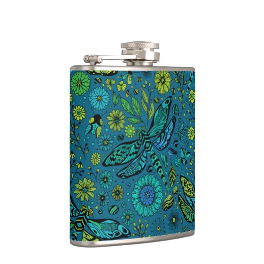 Flasques Voler, pilonner la libellule en bleu (Droite)