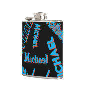 Flasques Votre nom motif monogramme bleu rouge noir (Gauche)