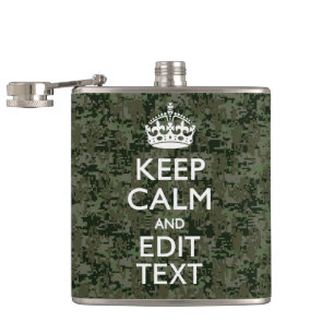 Flasques Votre texte Camouflage numérique Vert olive Conser