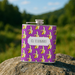 Flasques Vous êtes des bananes ! Motif de banane jaune pein
