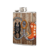 Flasques Wagon Wheel Western Cowboy (Gauche)