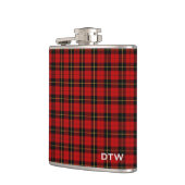 Flasques Wallace Clan Tartan Monogramme rouge et noir (Gauche)