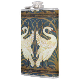 Flasques Walter Crane Cygne et Iris Art nouveau vintage