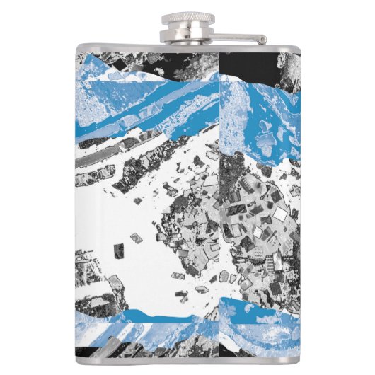 Flasques Wave Mechanism – Custom Vinyl Wrapped Flask  (Dos)