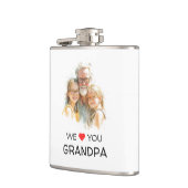 Flasques We Love You Grandpa Flask | Personalized Photo (Gauche)